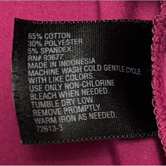 Worthington Brand V-Neck Blouse Burgundy Color Cotton Poly Blend Women's Size 4 - Picture 14 of 15